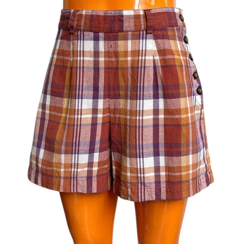 90s Y2K Vintage Highwaisted Plaid Shorts The Gap Preppy Summer Picnic Buttons.